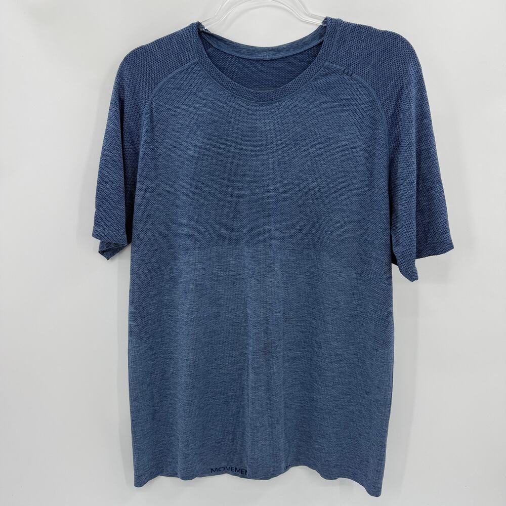 LULULEMON Mens Short Sleeve Technical Shirt Size L Blue Lightweight Athletic Top